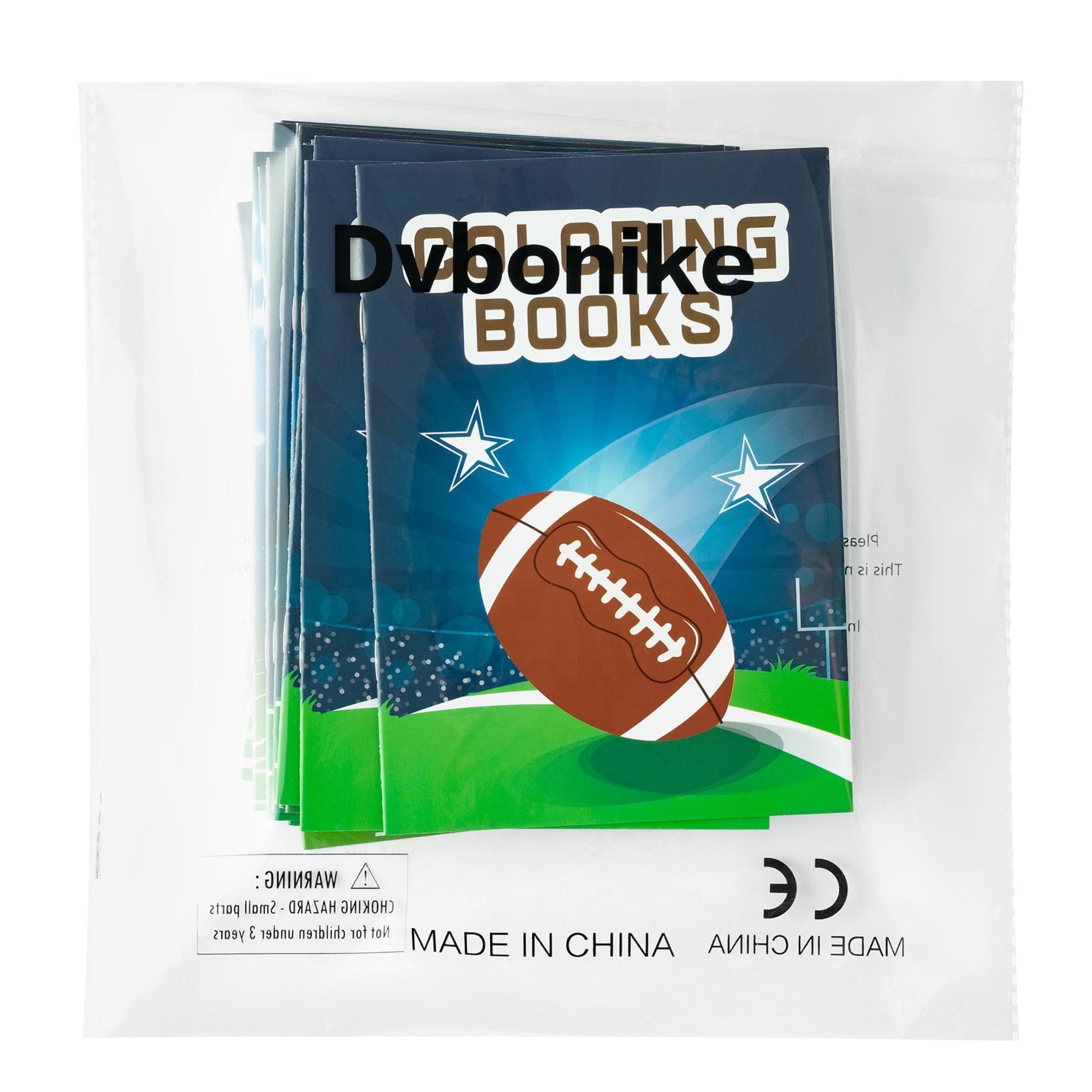 Dvbonike football coloring pack packaging; ideal party favors or classroom rewards.
