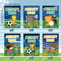 Dvbonike soccer activity books six covers spread with kids coloring mini games for classroom rewards