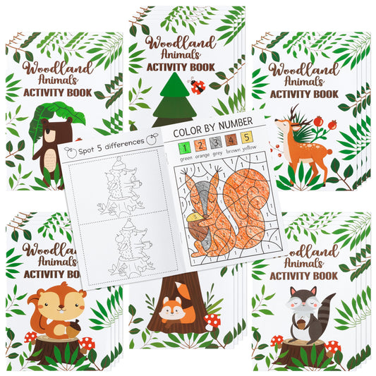Dvbonike woodland animals activity books cover shows playful forest scenes for party favors