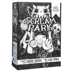 DVC Games Scream Park box art shows the haunted setup for game nights.