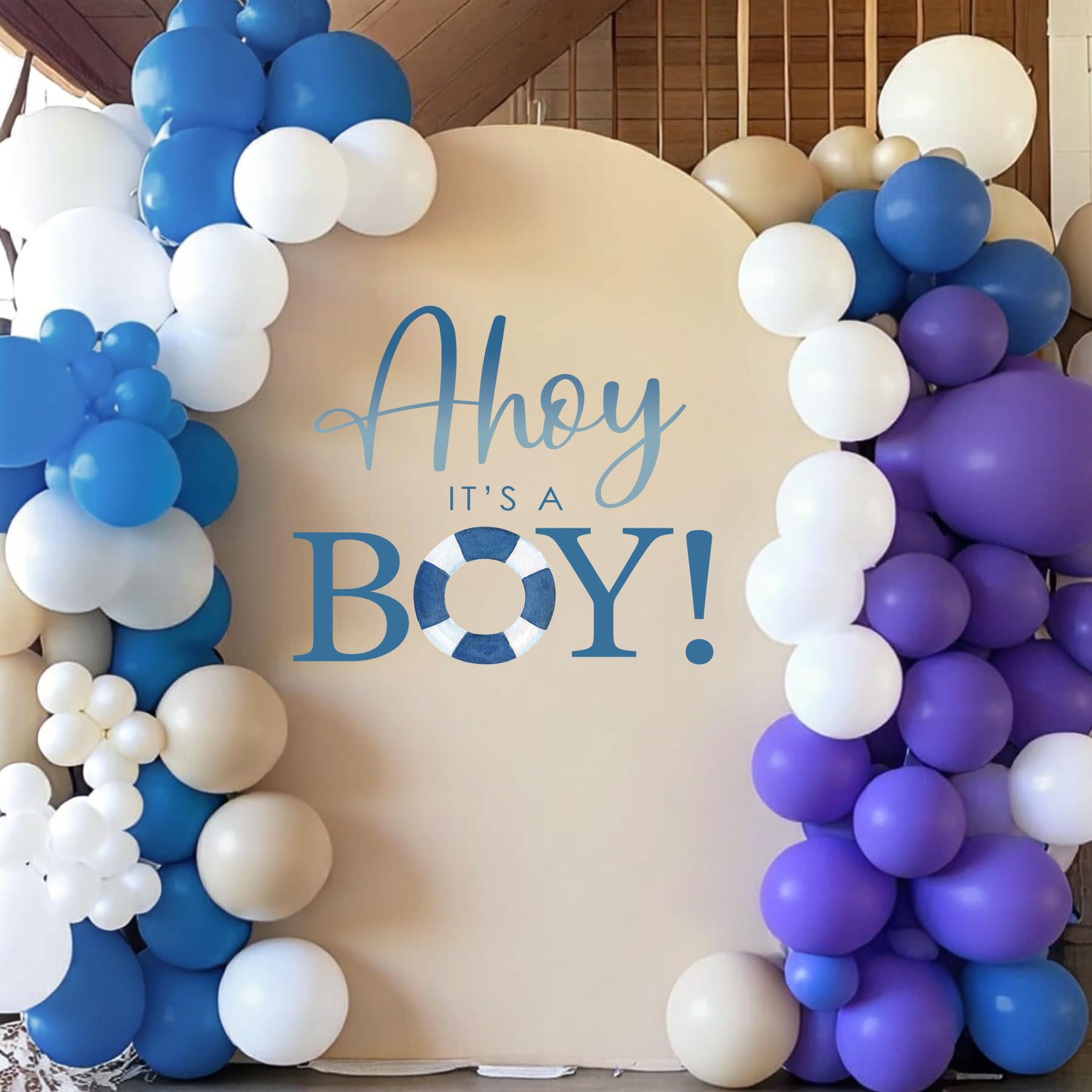 Dvehdbay balloon arch backdrop decor elevates birthday celebrations with bright, ocean-inspired colors.