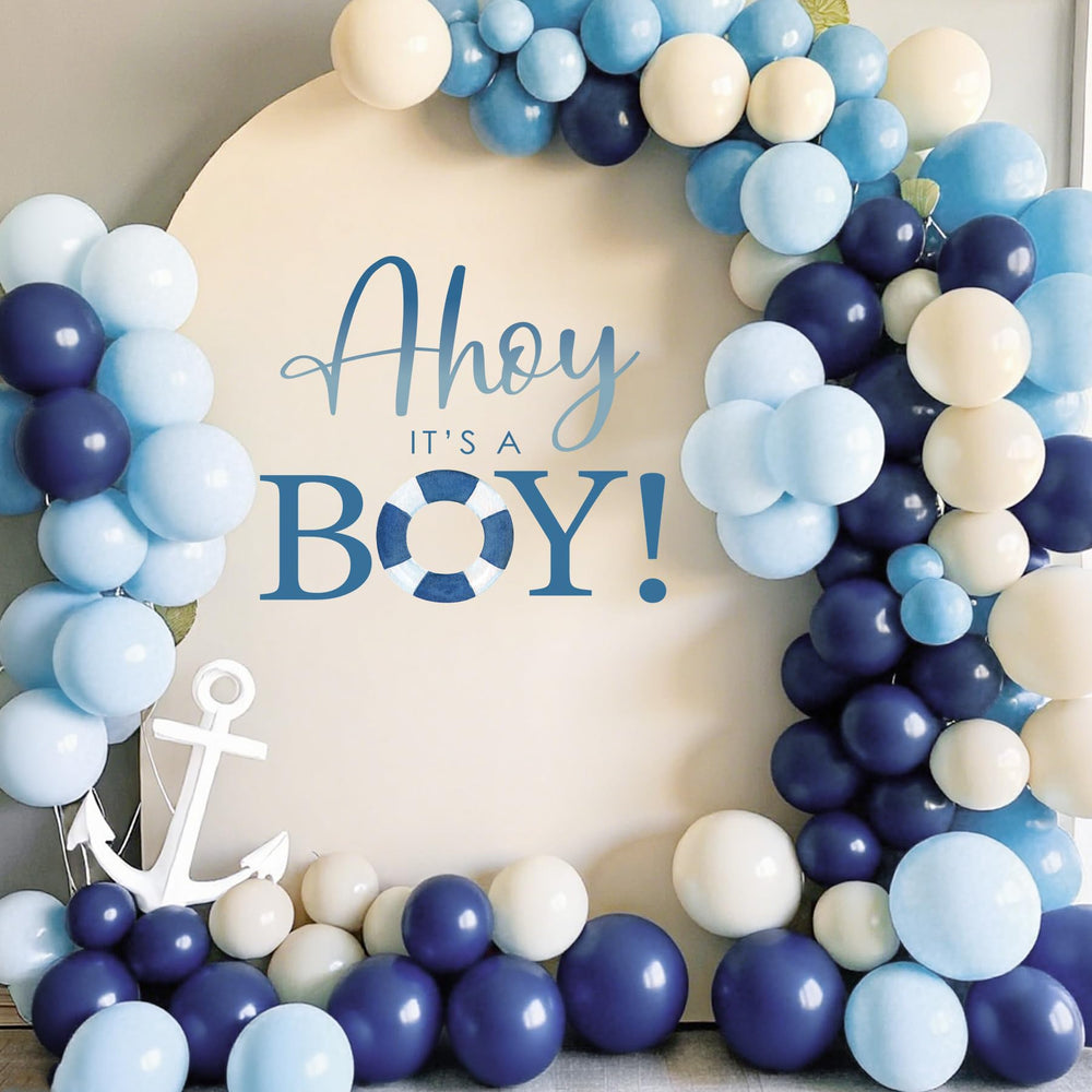 Dvehdbay first birthday boy decor provides a charming nautical theme for photos.