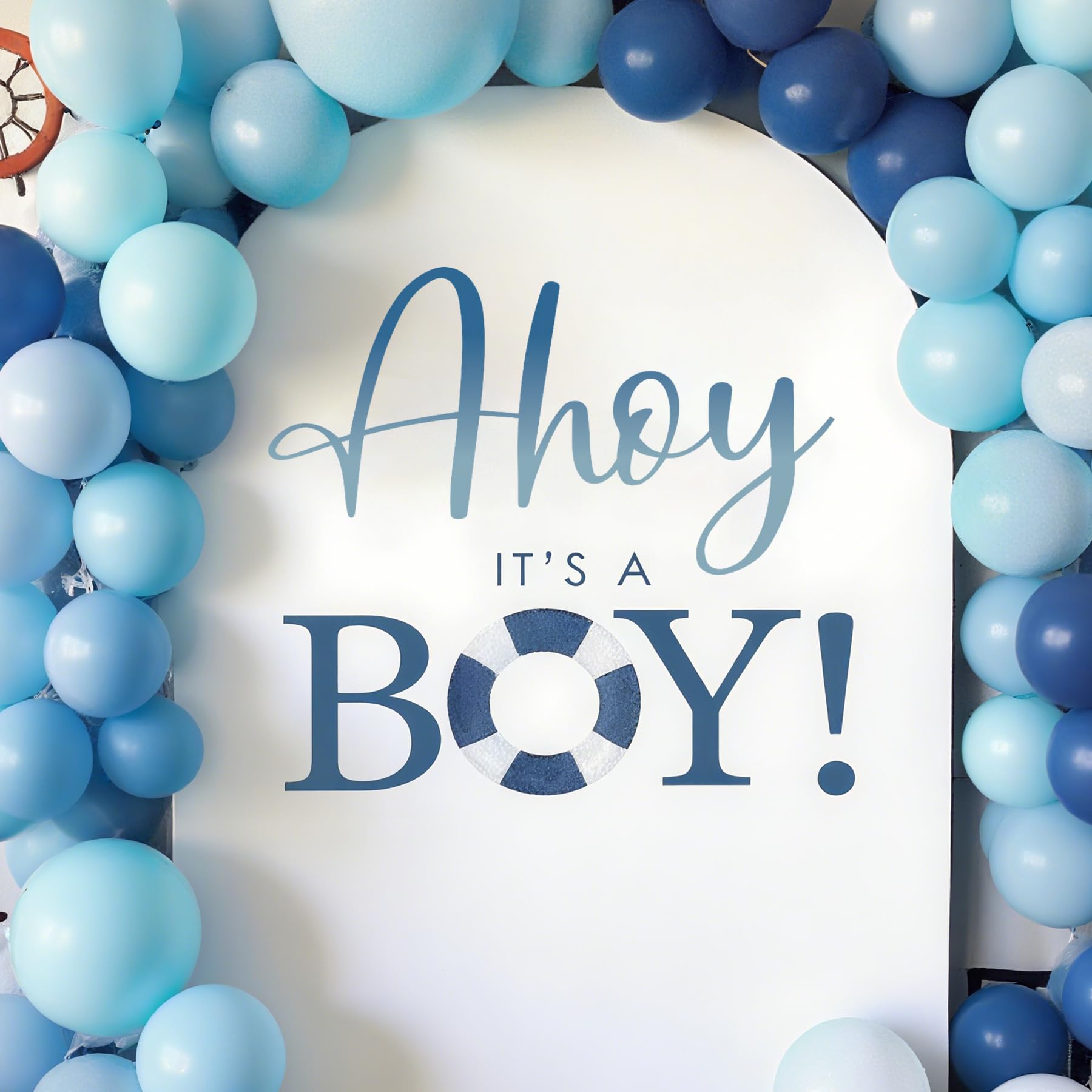 Dvehdbay nautical baby shower decor enhances photo moments and venue ambiance.