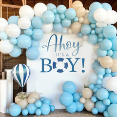 Dvehdbay nautical backdrop sign coordinates party styling for boy milestones.
