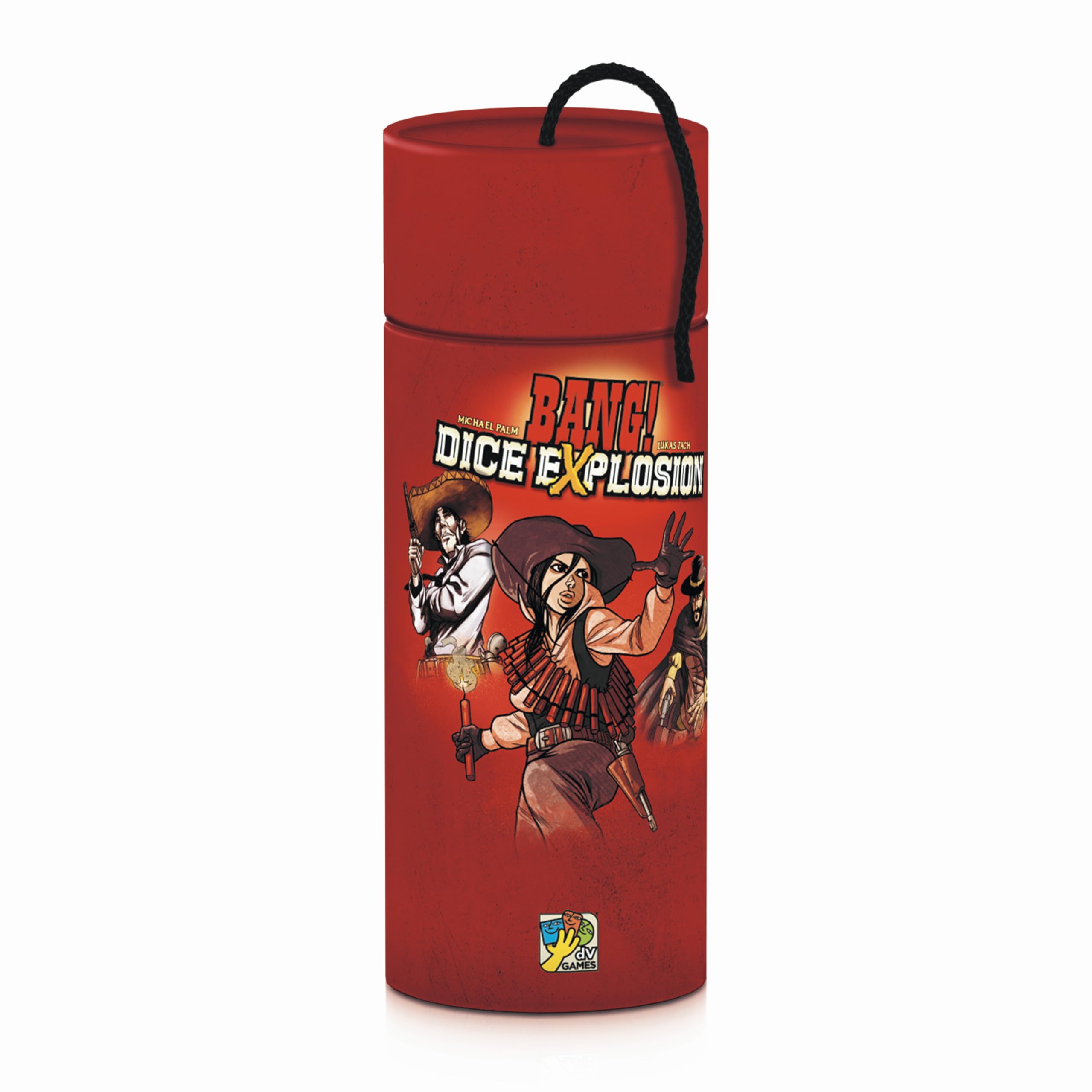 dV Giochi Bang Dice Explosion box front for quick, social gaming.