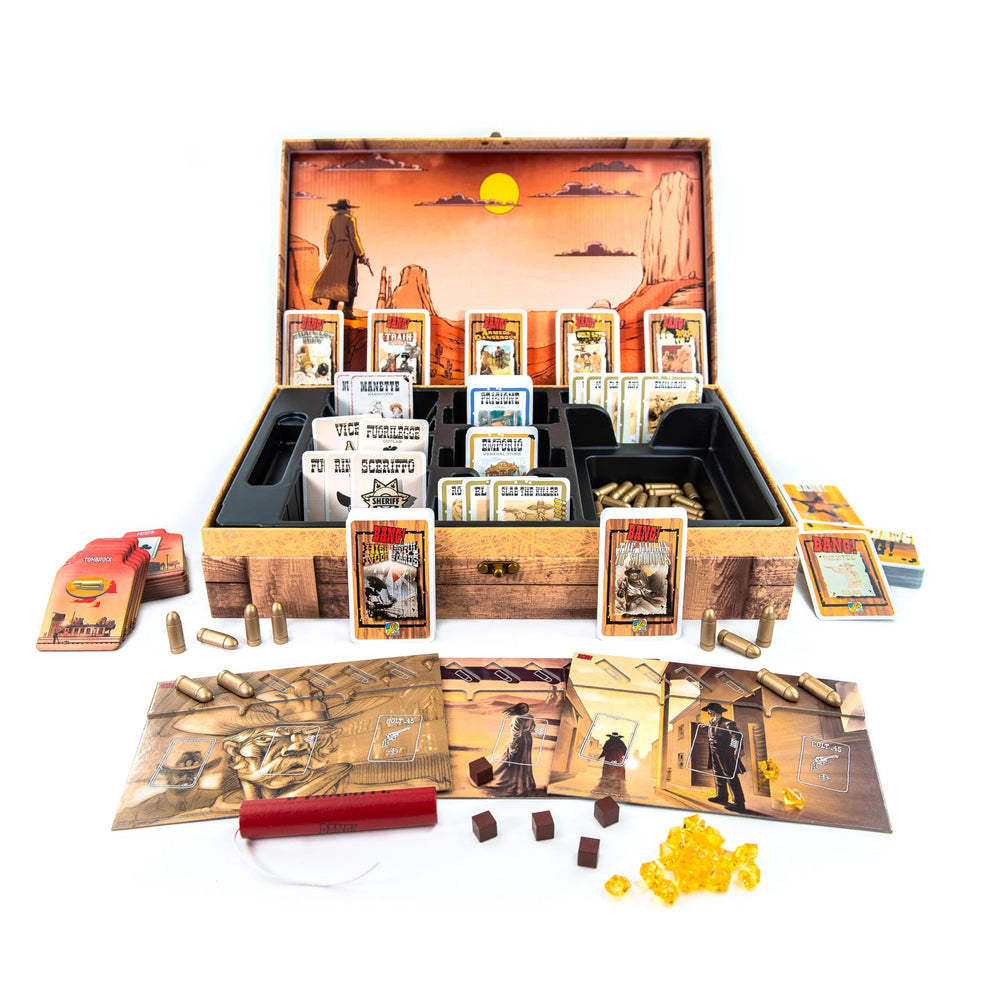 Bang Dynamite Box contents and card dividers organized for smoother gameplay sessions.