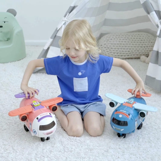 Dwi Dowellin Airplane Car Toy driving mode with steering wheel for imaginative play