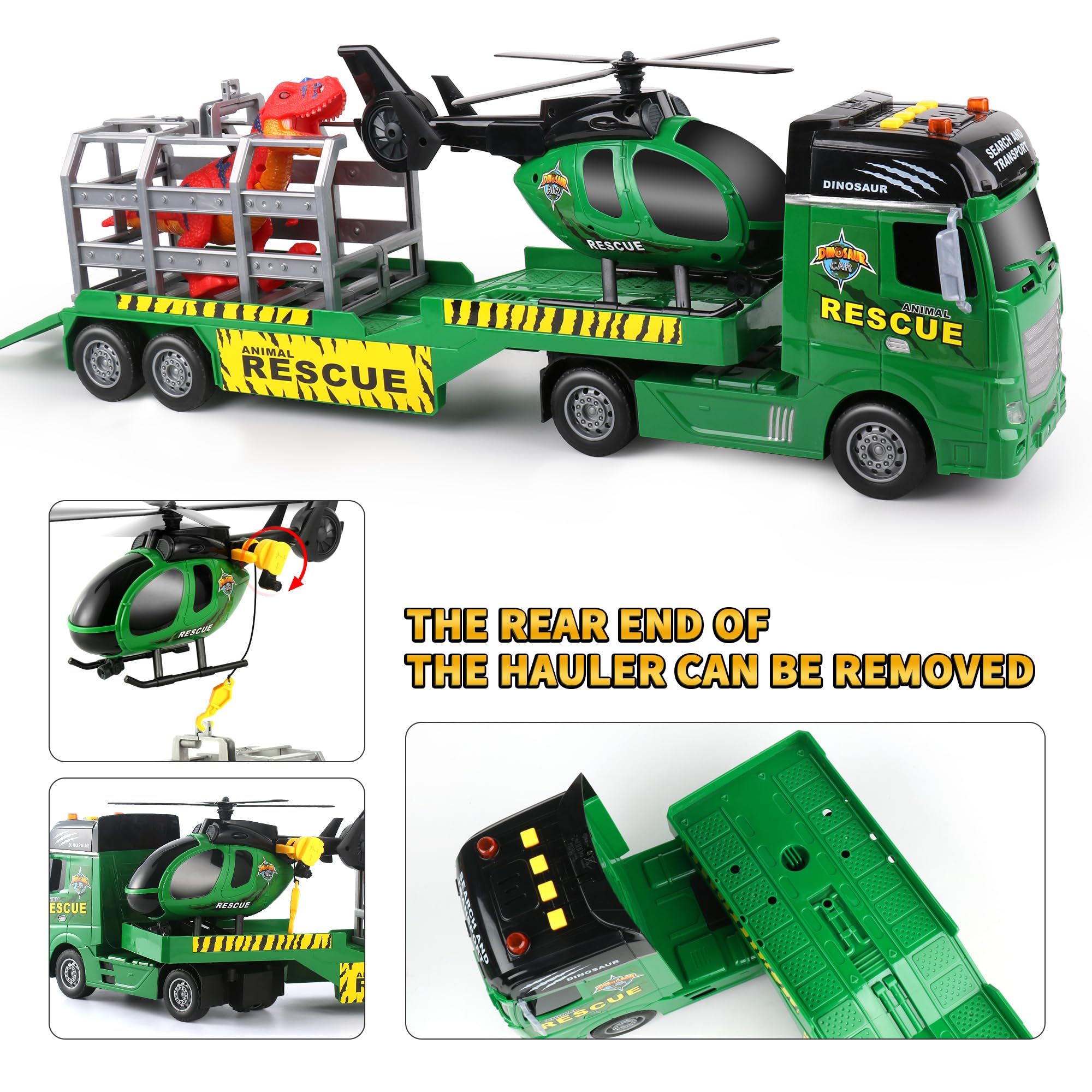 Dwi Dowellin Carrier Truck with helicopter attachment enhances pretend missions