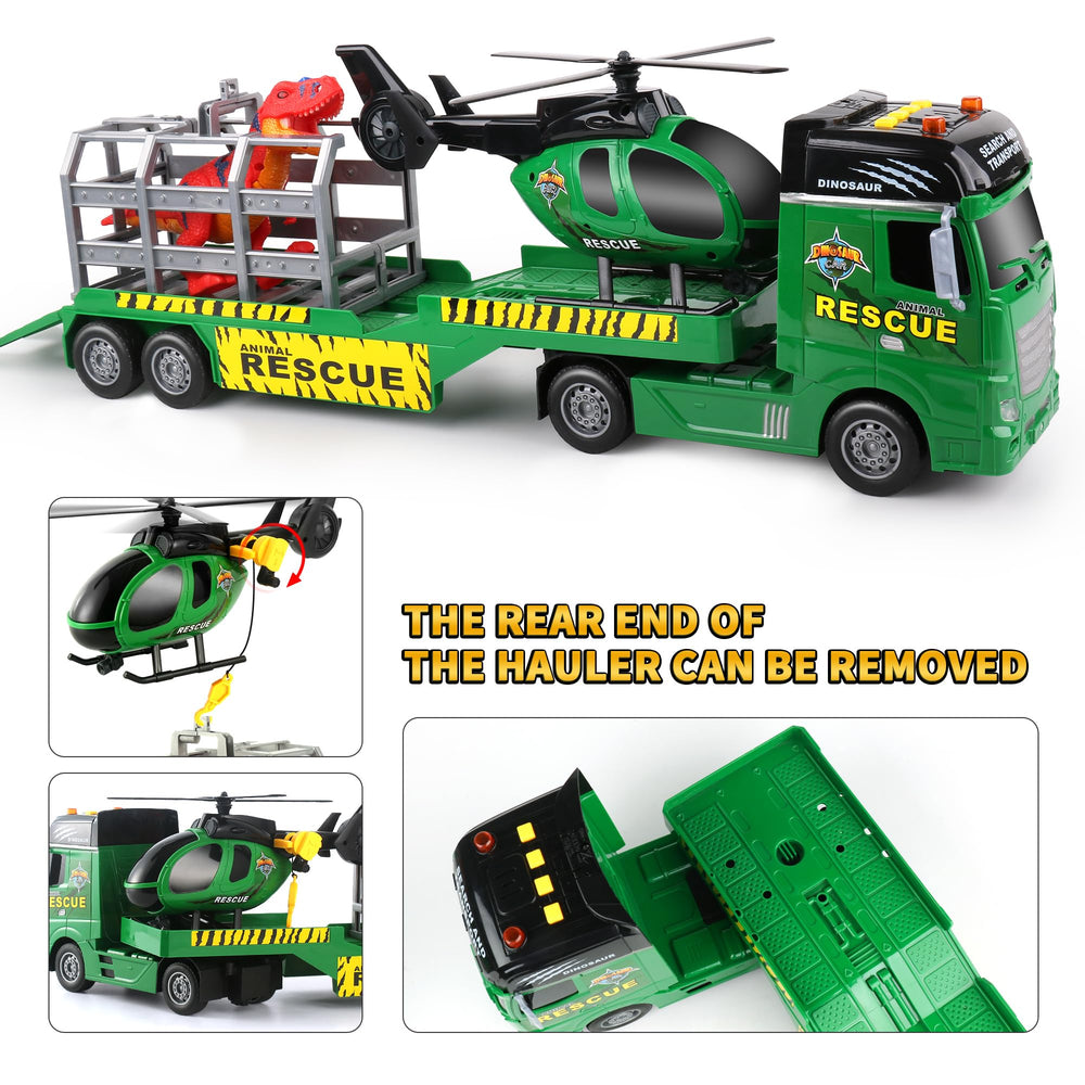 Dwi Dowellin Carrier Truck with helicopter attachment enhances pretend missions