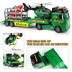 Dwi Dowellin Carrier Truck with helicopter attachment enhances pretend missions