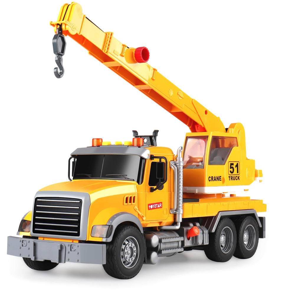 Dwi Dowellin crane truck with lights enhances imaginative play.
