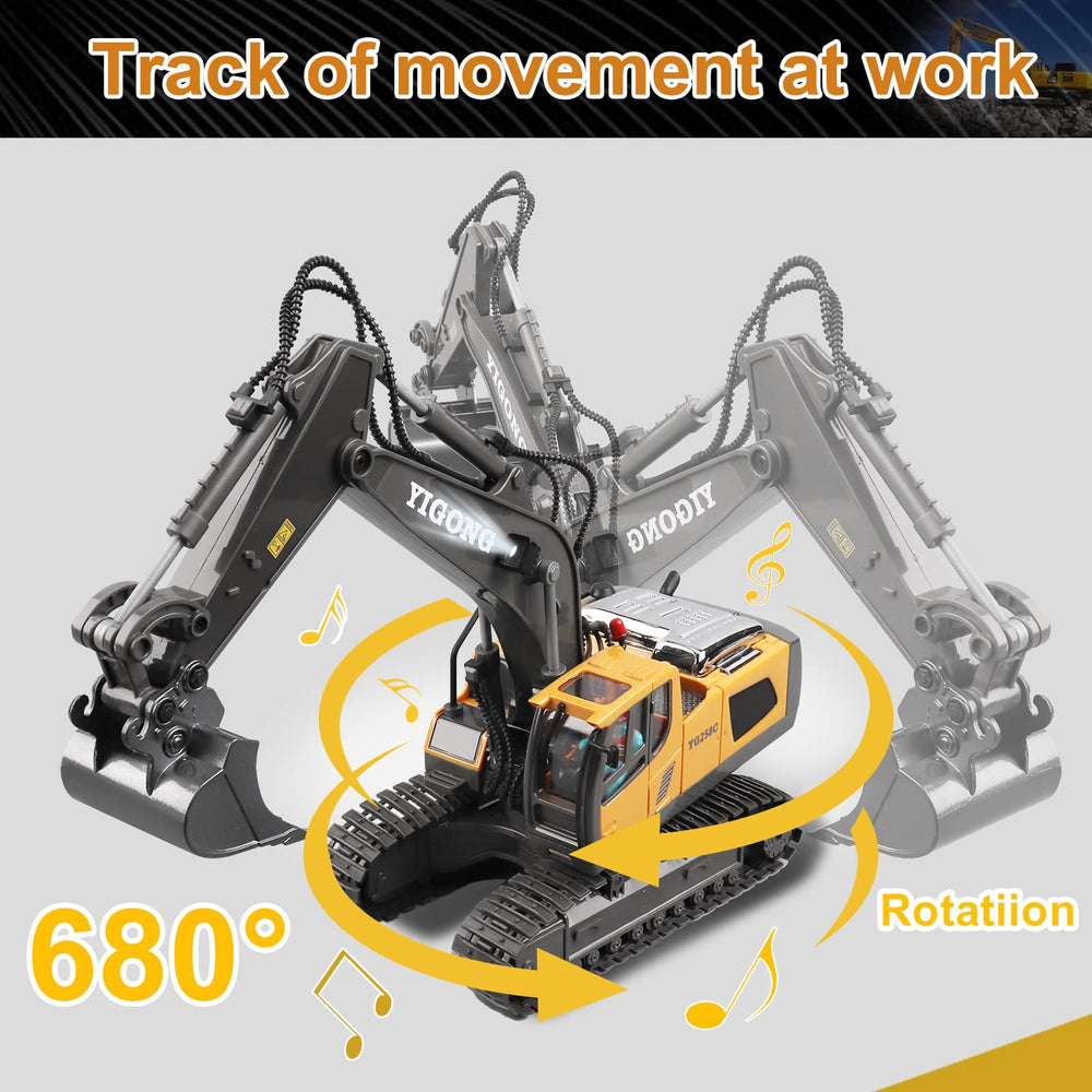 Dwi Dowellin excavator toy with realistic lights and sounds for immersive play.