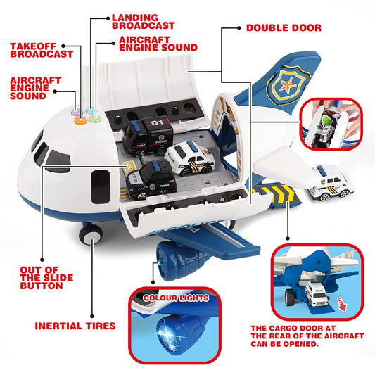 Dwi Dowellin police car toy with activity mat for interactive city play.