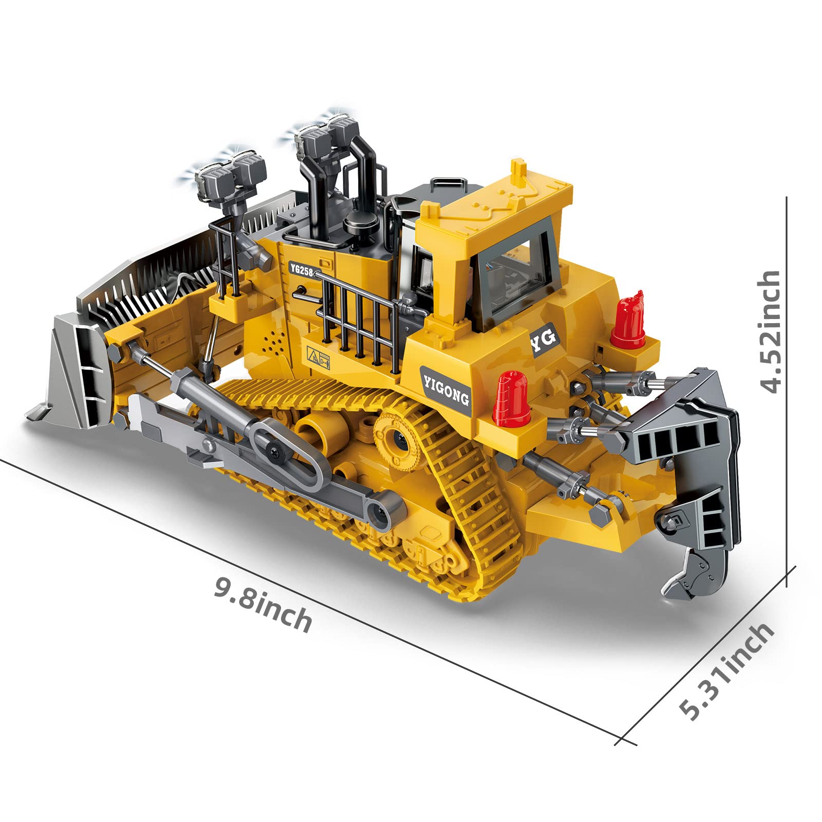 Dwi Dowellin RC Bulldozer metal blade detail for tough digging
