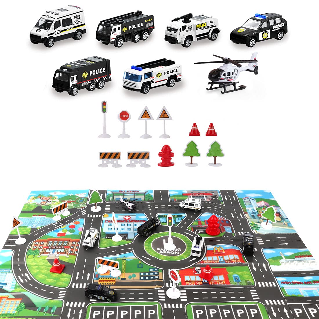 Dwi Dowellin 11-piece road signs set teaches traffic awareness through play