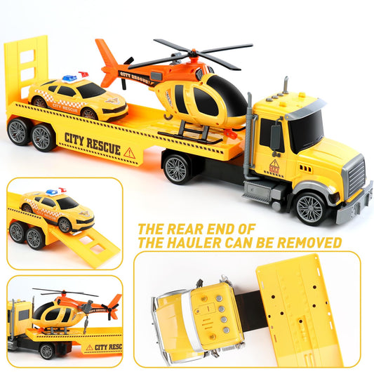 Dwi Dowellin separable truck and trailer for versatile pretend transport.