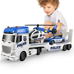 Dwi Dowellin 3-in-1 police truck set transport action for imaginative play