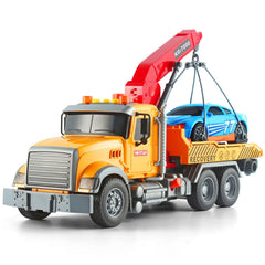 Dwi Dowellin tow truck toy shown in full length for playtime realism.