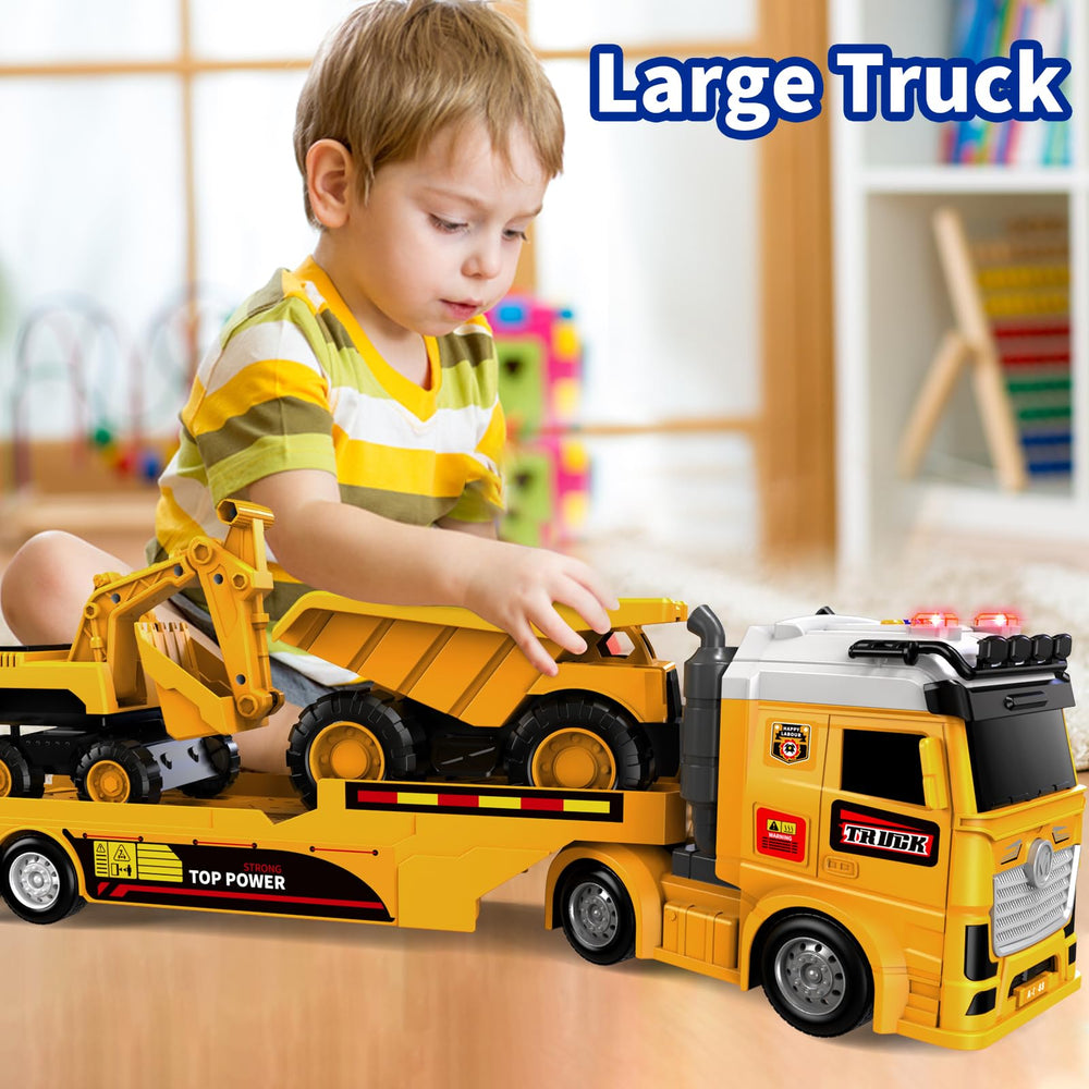 DWIRCTOYS dump truck demonstration of tailgate lifting for interactive loading.