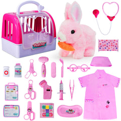 DWMTGS pink bunny doctor kit stethoscope for imaginative play.