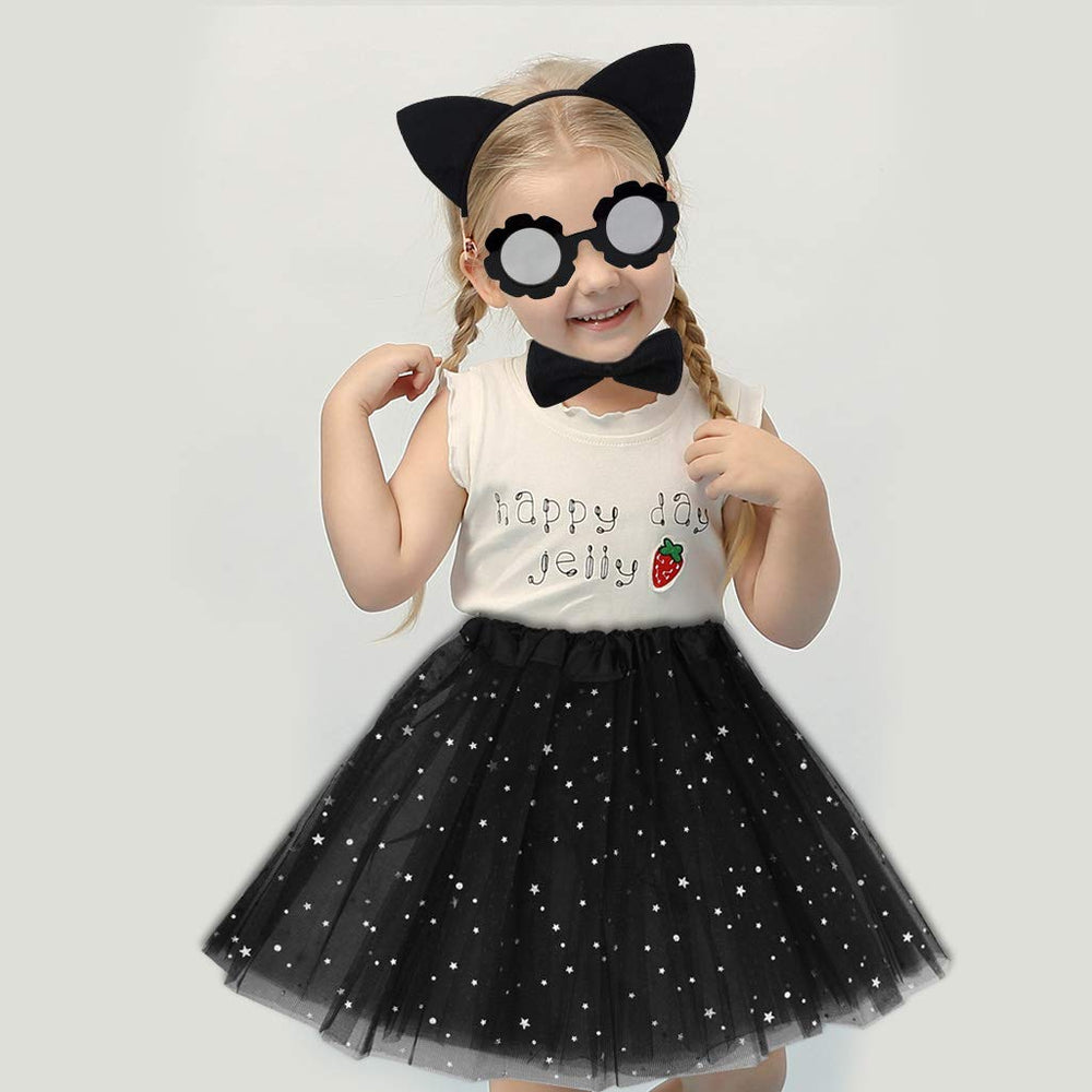 Dxhycc black cat tutu skirt creates a charming, twirly look.
