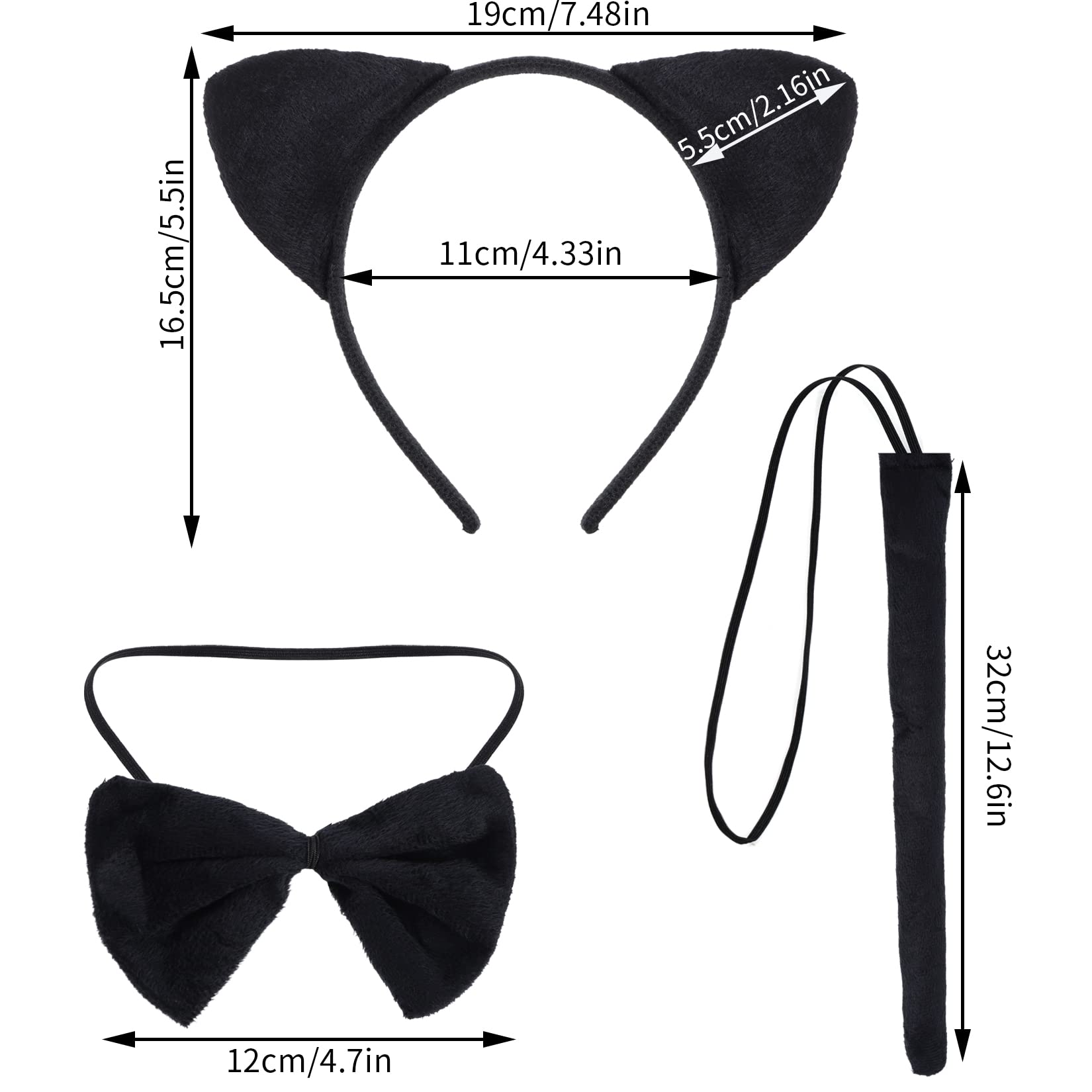 Dxhycc cat bow tie for kids—adjustable costume detail
