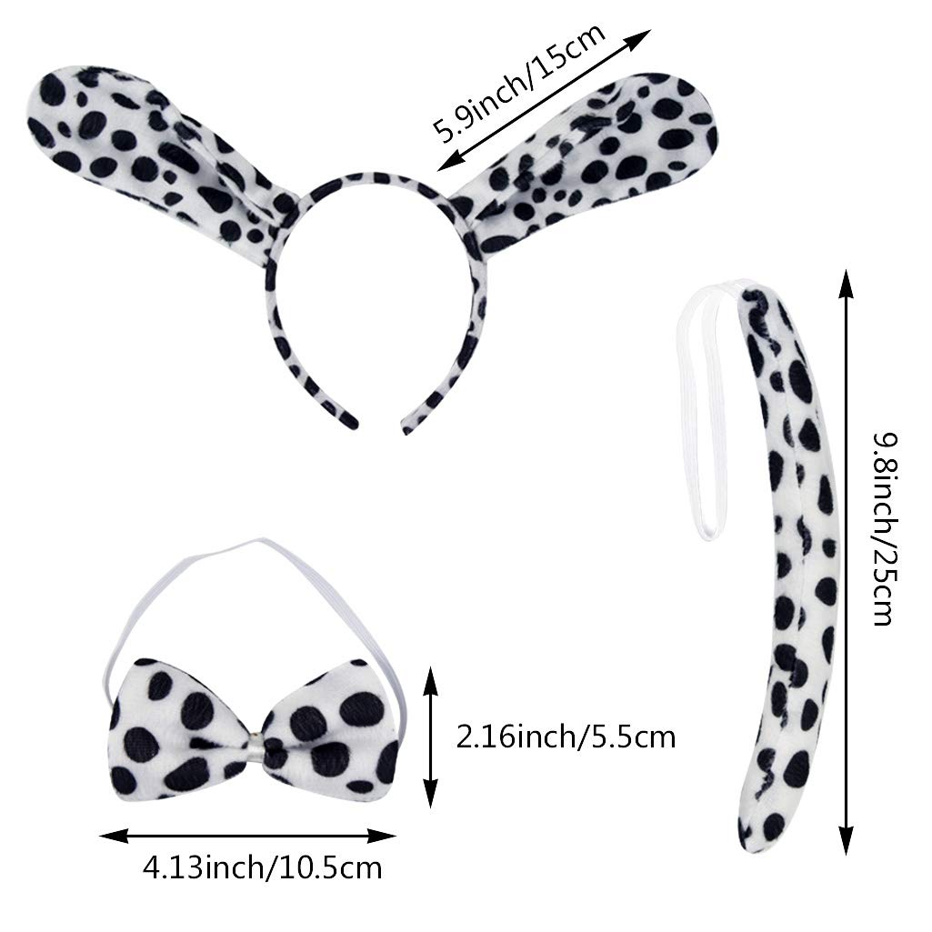 Dxhycc Dalmatian bowtie completes adorable pet-inspired cosplay outfits.