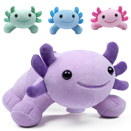 DYBFONO Axolotl plush toy, 10.8-inch, cozy cuddle companion for kids.