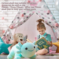 DYBFONO Axolotl Plush Toy in a cozy nap spot