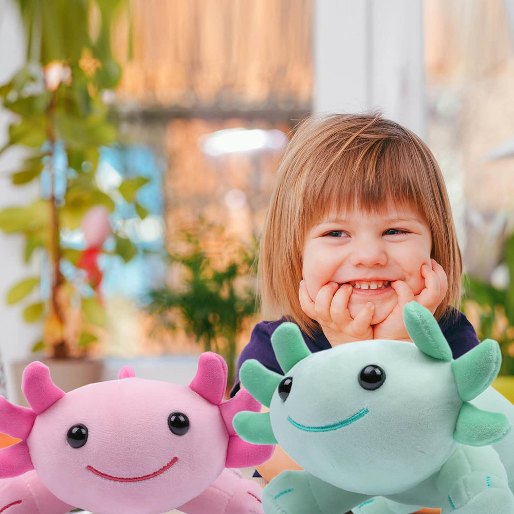 DYBFONO Axolotl Plush Toy pillow ready for cozy seating