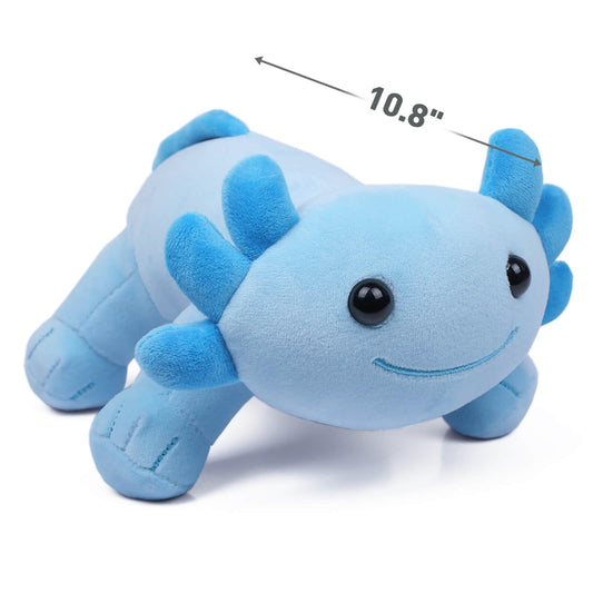DYBFONO axolotl plush toy side view shows soft texture