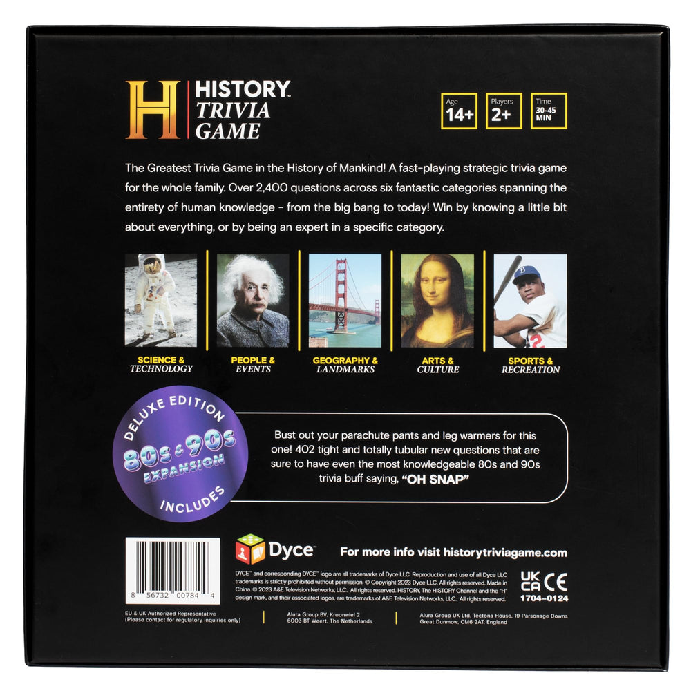 DYCE History Channel Trivia Deluxe Edition play time of 30-45 minutes per session