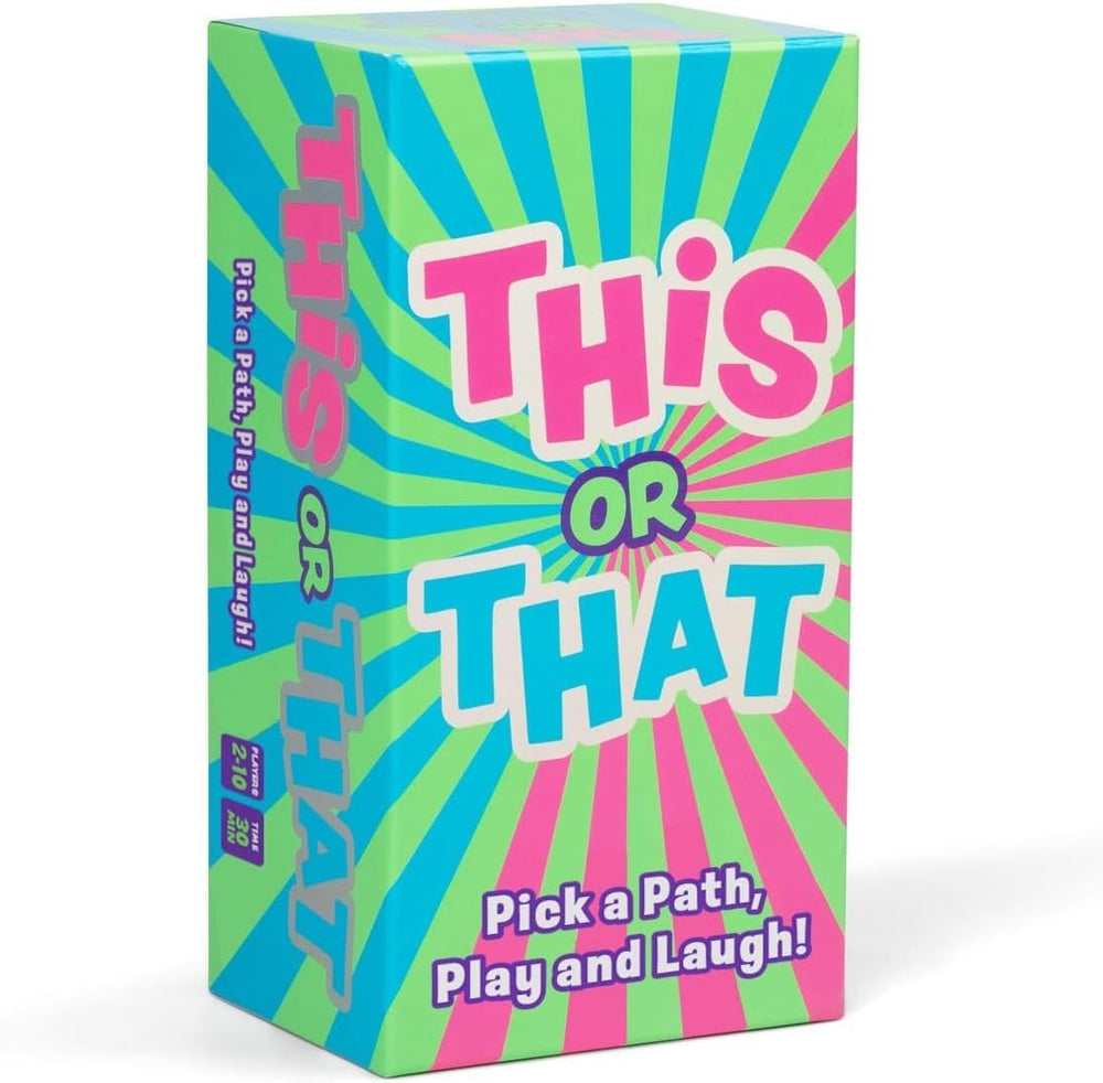 DYCE This or That card pile showcasing fun options for family game night.