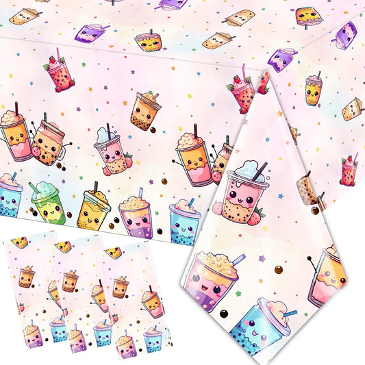 Dydamud boba tablecloth 3pc set for festive decor and mess protection.