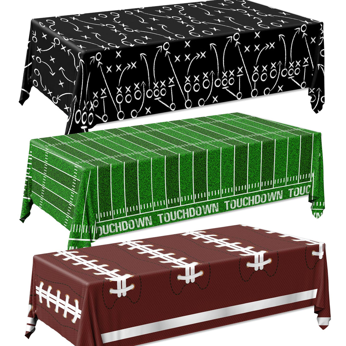Dydamud football tablecloth design A protects surfaces while adding vibrant tailgate energy.