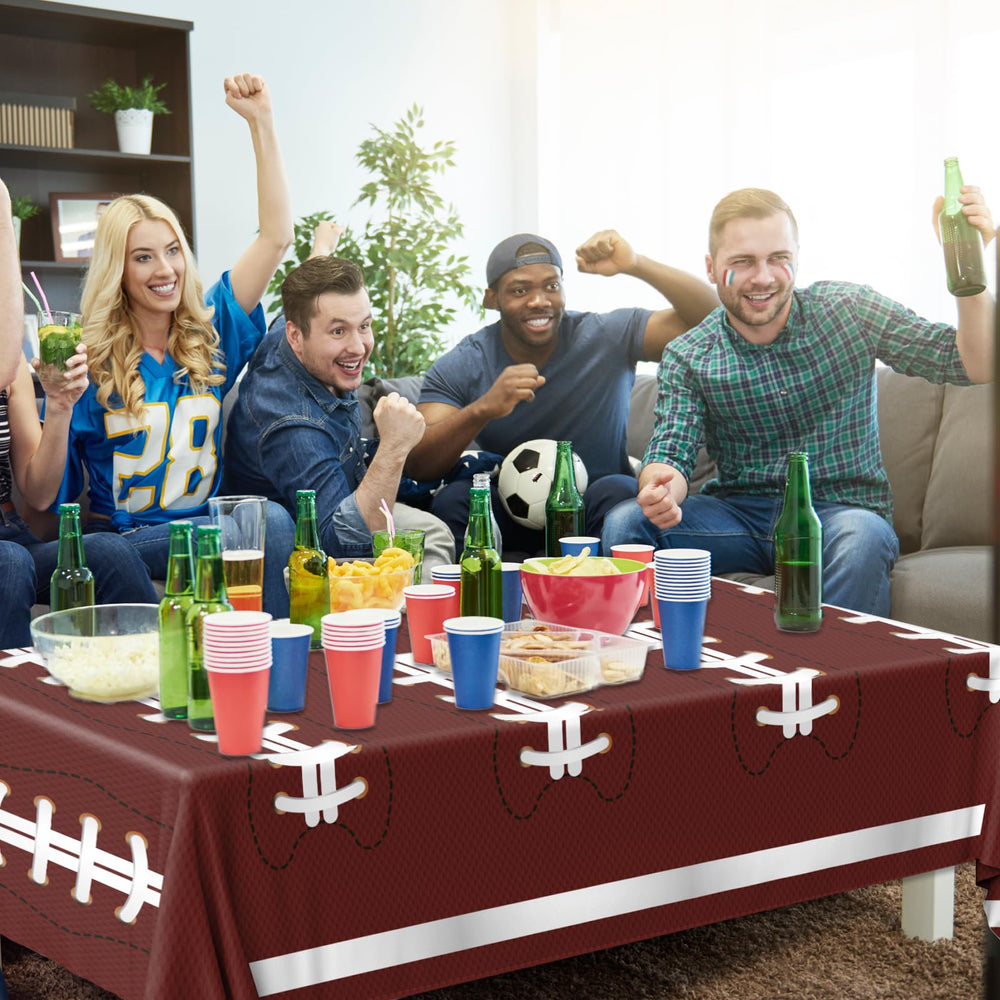 Dydamud football tablecloth design C brings festive color to birthday parties.