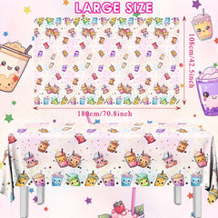 Dydamud indoor outdoor boba tablecloth suitable for varied party atmospheres.
