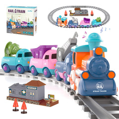 Dynffur train set light-up locomotive sparks engaging sensory play
