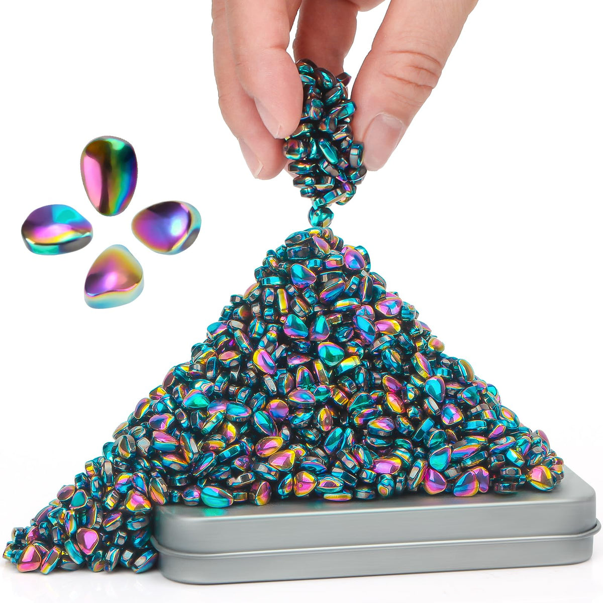 DYRDM ferrite putty colorful stones display, vivid textures for satisfying desktop fidgeting