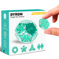 DYRDM Magnetic Fidget Sphere 12-piece set, green, stacked shapes for creative play.