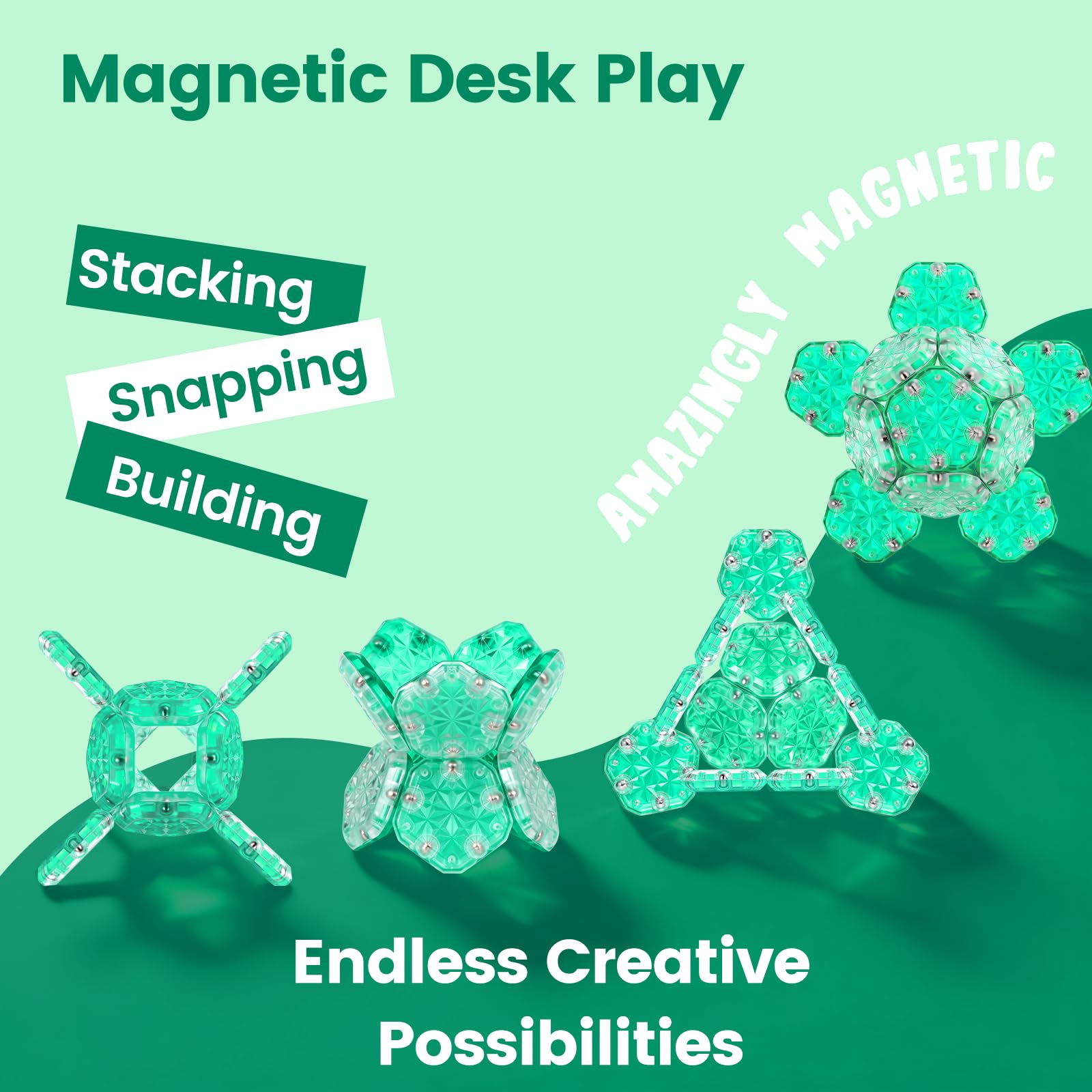 DYRDM connecting pieces demonstrating smooth, strong alignment for satisfying stacking.