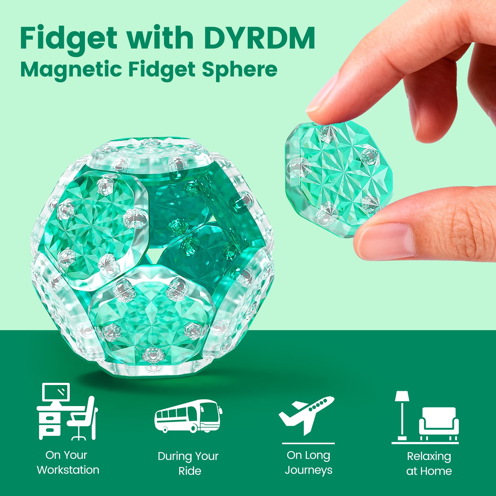 DYRDM Magnetic Fidget Sphere stack and build for endless configurations.
