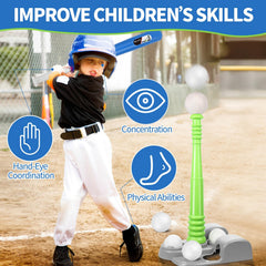DZLION T Ball Set glove included for catching and fielding drills