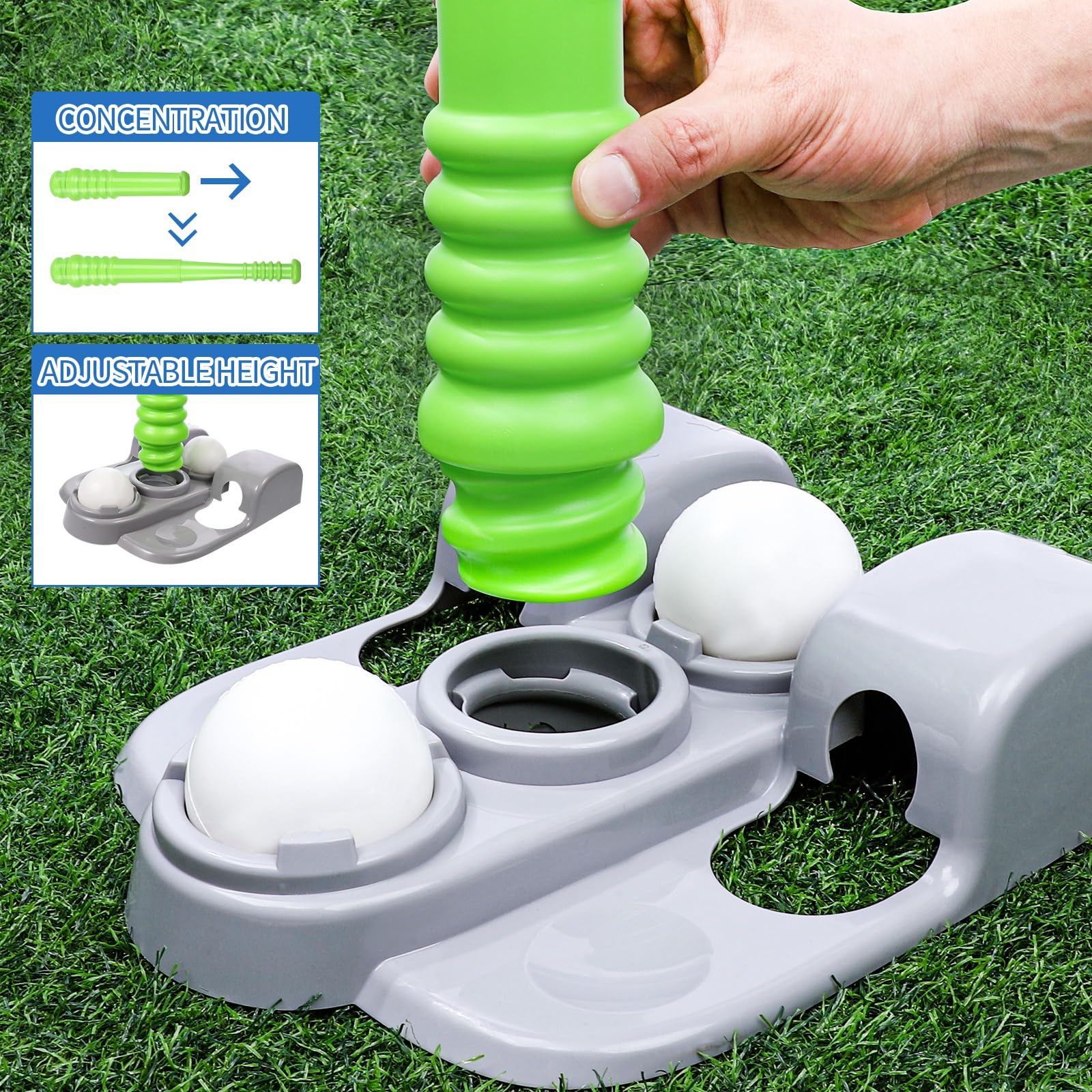 DZLION T Ball Set pitching machine in action for realistic, paced practice