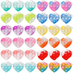 DZLUSJ Valentine mini pop bubble keychain heart in vibrant color for on-the-go stress relief