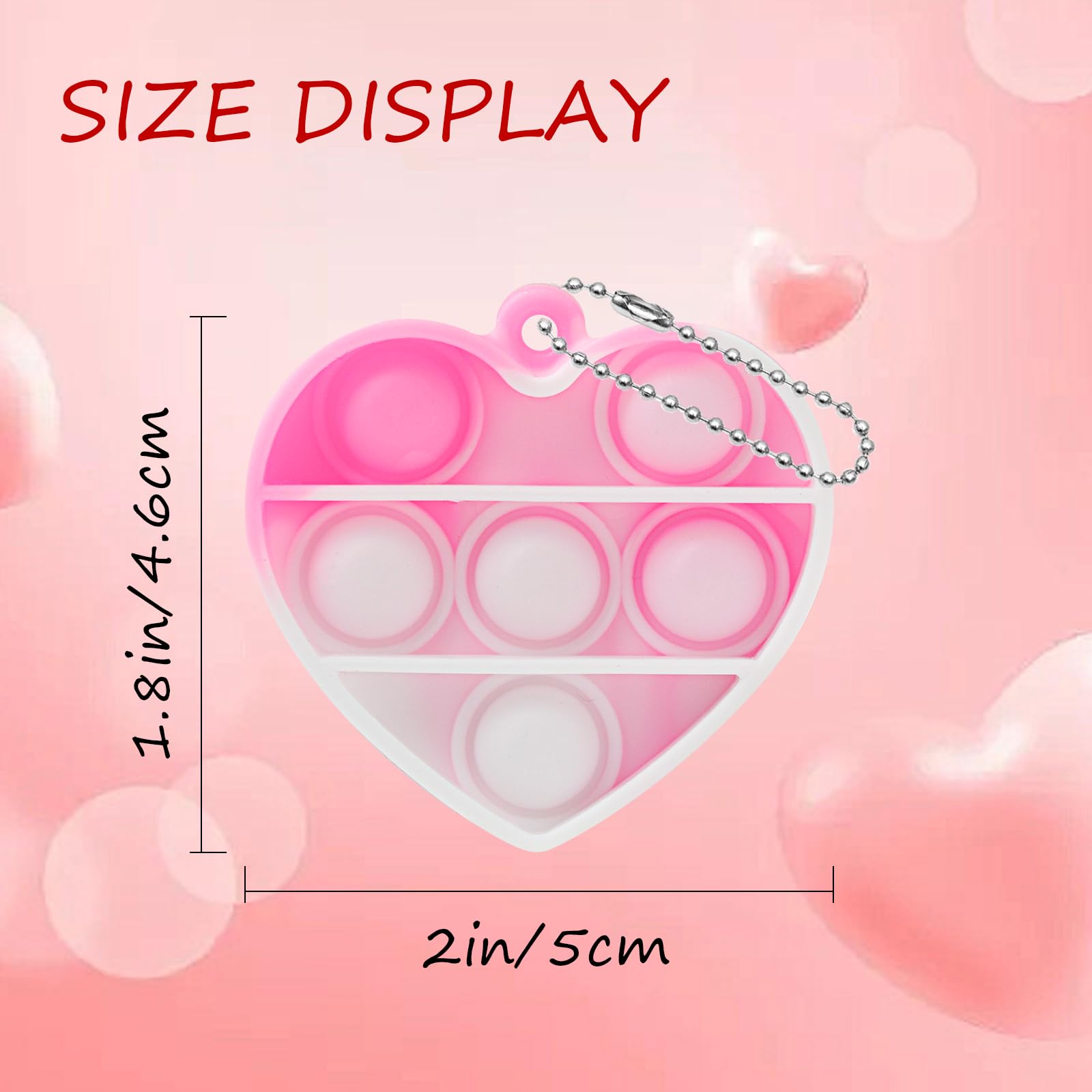 DZLUSJ heart-shaped pop keychain silicone soft material in multiple colors