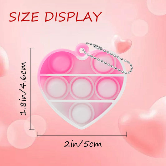 DZLUSJ heart-shaped pop keychain silicone soft material in multiple colors