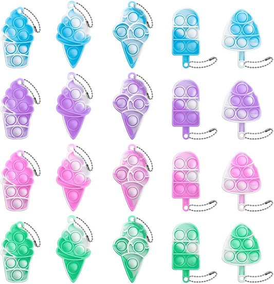 DZLUSJ Ice Cream Pop Keychain—colorful silicone pops for portable stress relief at work