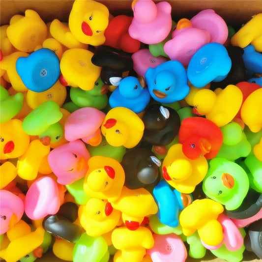 DZTIAN 31-piece multicolored rubber ducks pack for playful bath time.