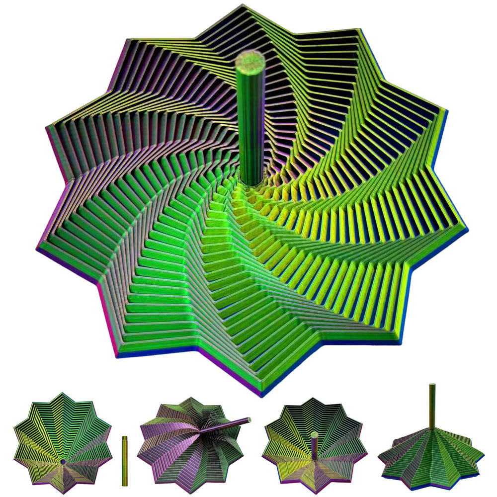 DZZ 3D-printed expanded sensory fidget star showcases layered spiral design for focus.